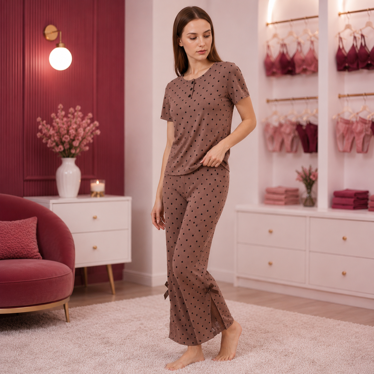 Polka Dot 2-Piece Pajama Set