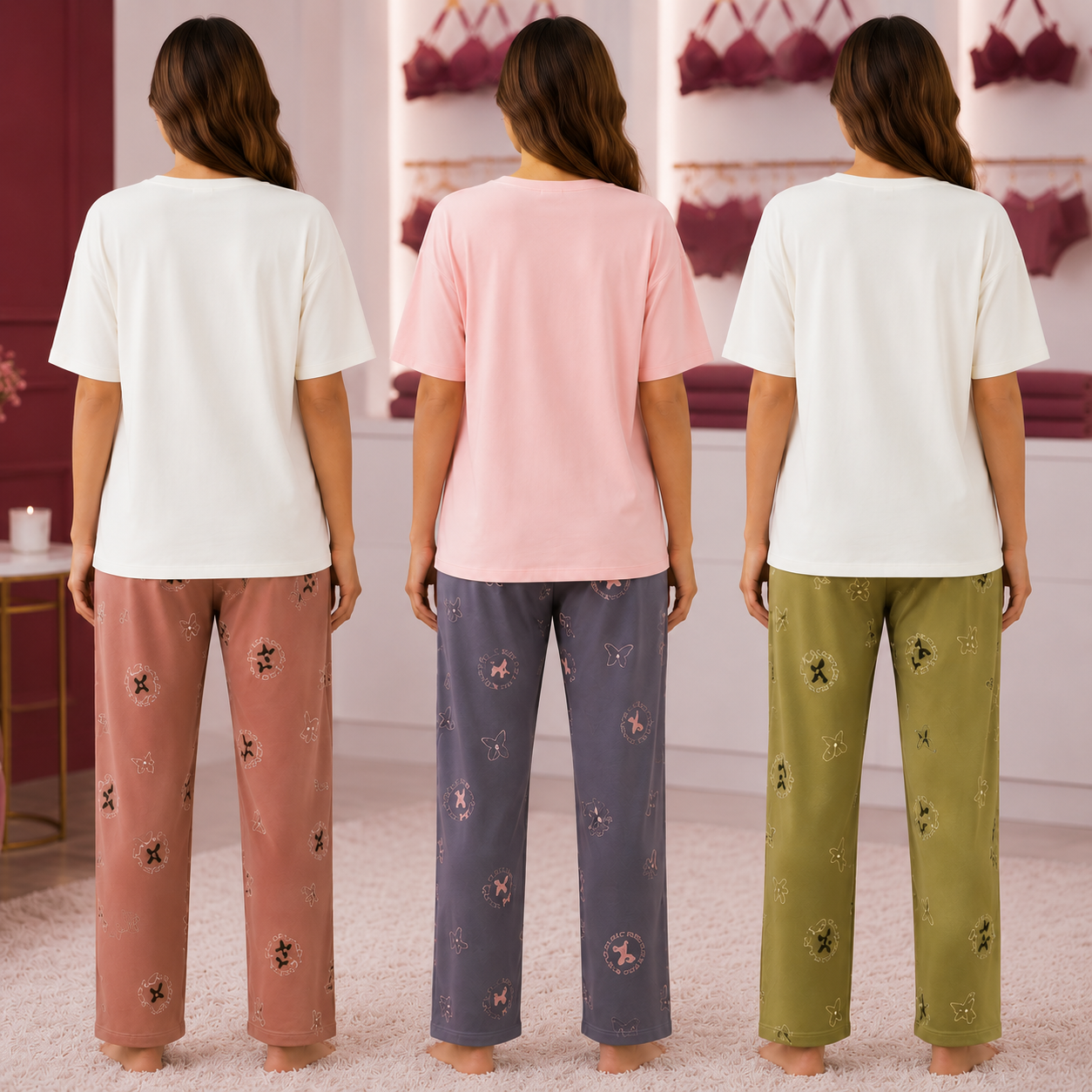 Women’s Butterfly Print Comfort Pajama Set