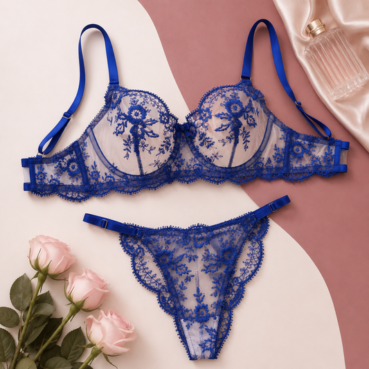 Emerald Floral Lace Lingerie Set